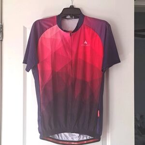 Milton Mens Red Cycling Jersey Road Bike Short Sleeve Zipper Top XL NWT